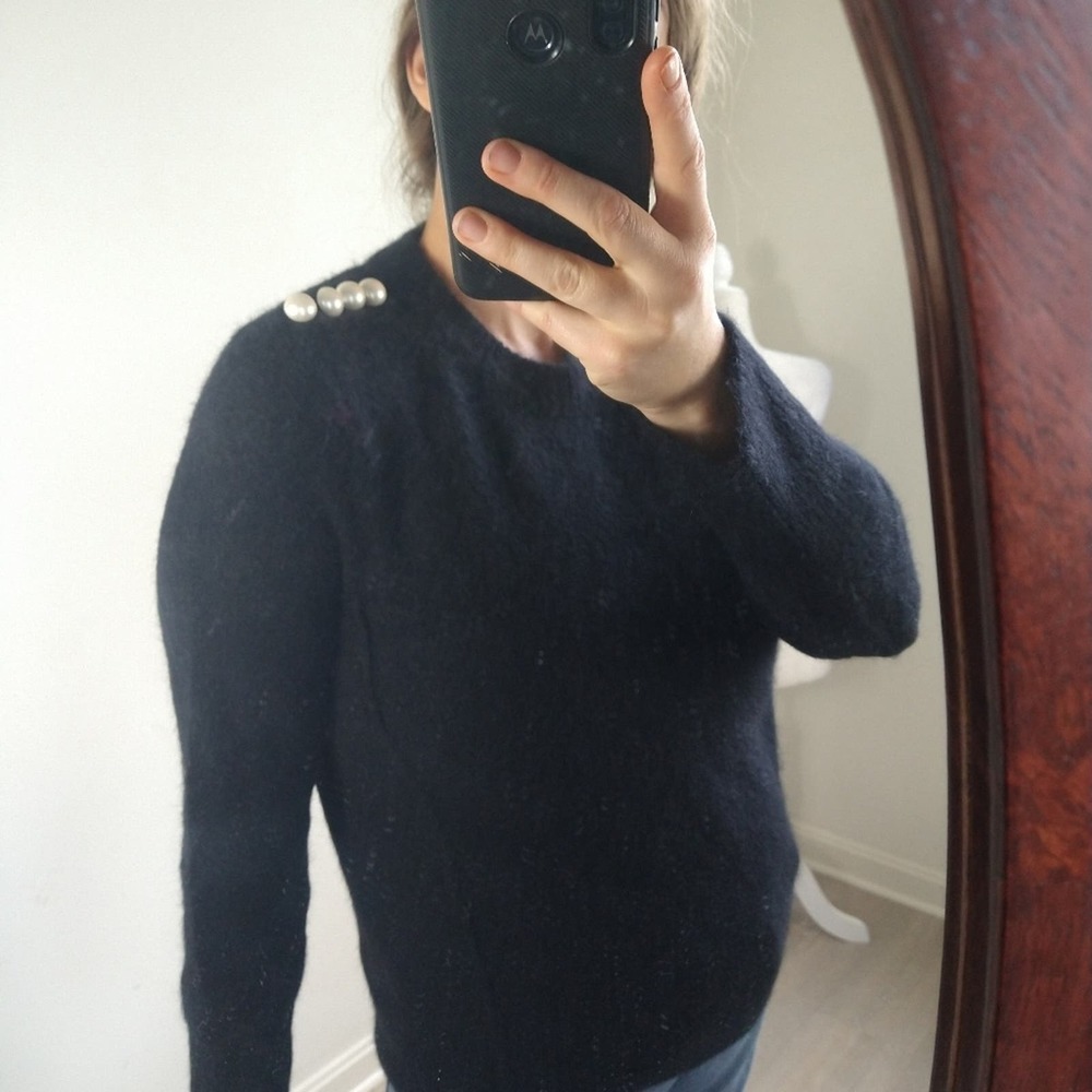 3.1 Phillip Lim black wool blend black crew neck sweater sz small